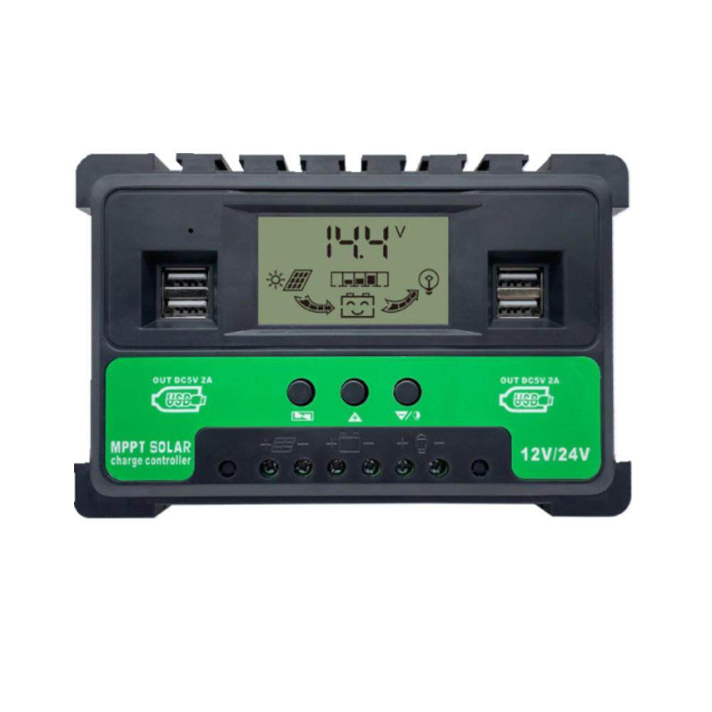 30A40A50A液晶显示太阳能控制器12V24V自适应直流光伏发电控制器