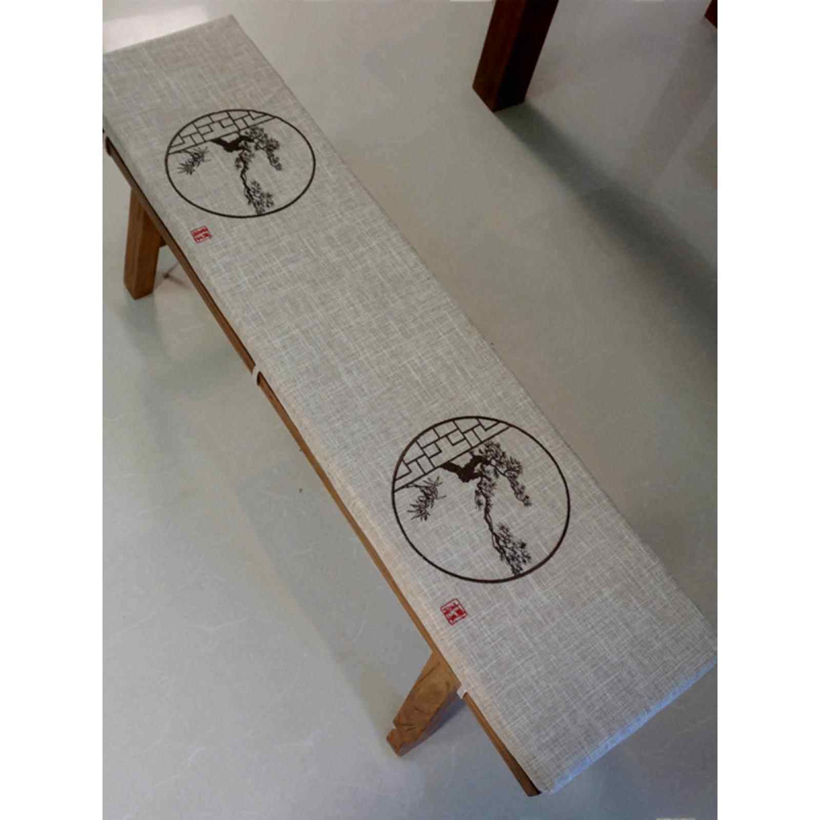 新中式长条凳垫圈椅垫沙发垫飘窗垫换鞋凳垫玄关垫卡坐垫定制logo