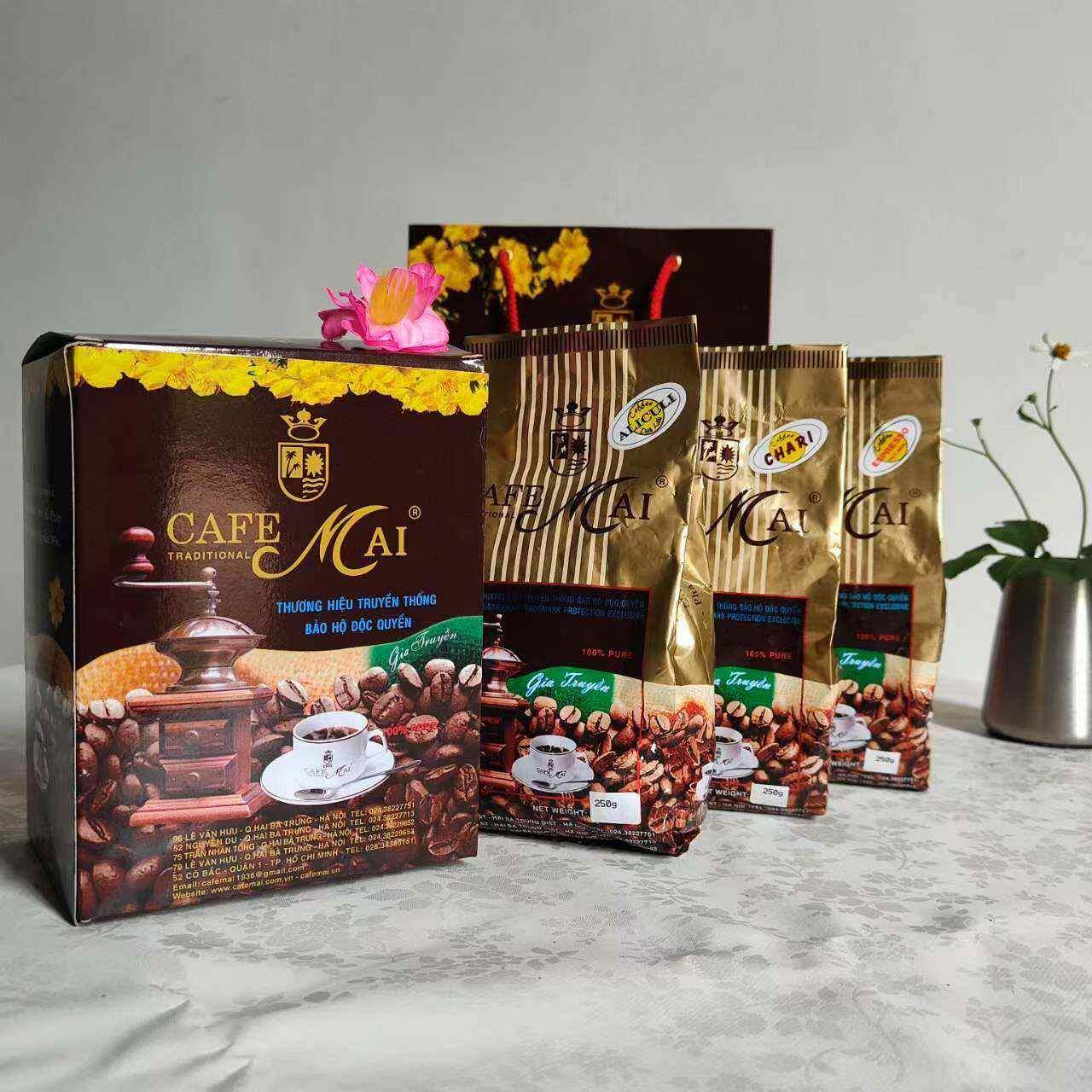 越南CAFE MAI深烘阿拉比卡罗布斯塔摩卡咖啡豆提神现磨手冲原装