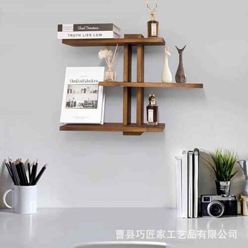 木质墙上置物架墙壁收纳隔板实木壁挂书架客厅工艺品摆件展示架