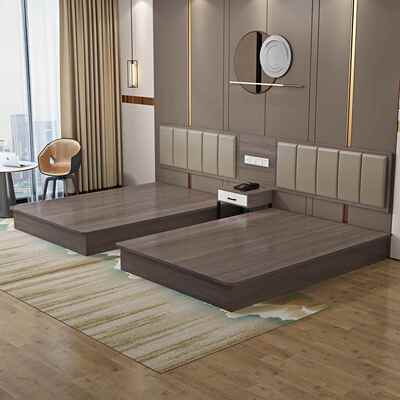 轻奢寓宾馆家具标全套快捷公民宿客房间电床视柜挂酒45345店双人