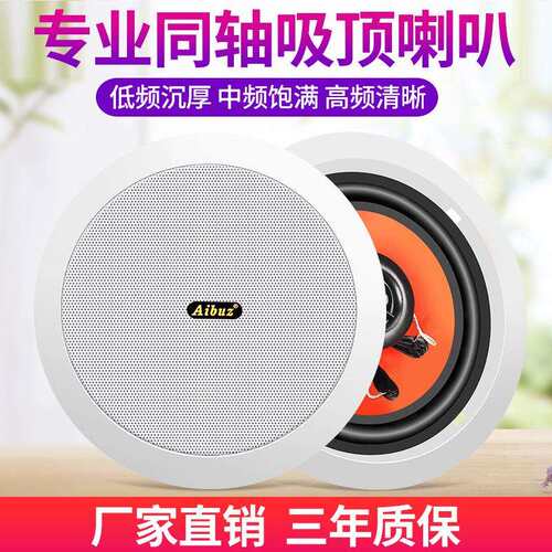 618Y20W同轴吸顶天花喇叭吊顶音响套装定压背景音乐广播音箱