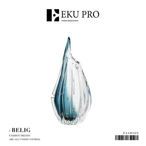 EKU PRO·伯利格·客厅轻奢北欧琉璃花瓶花器家居创意摆件 |Belig