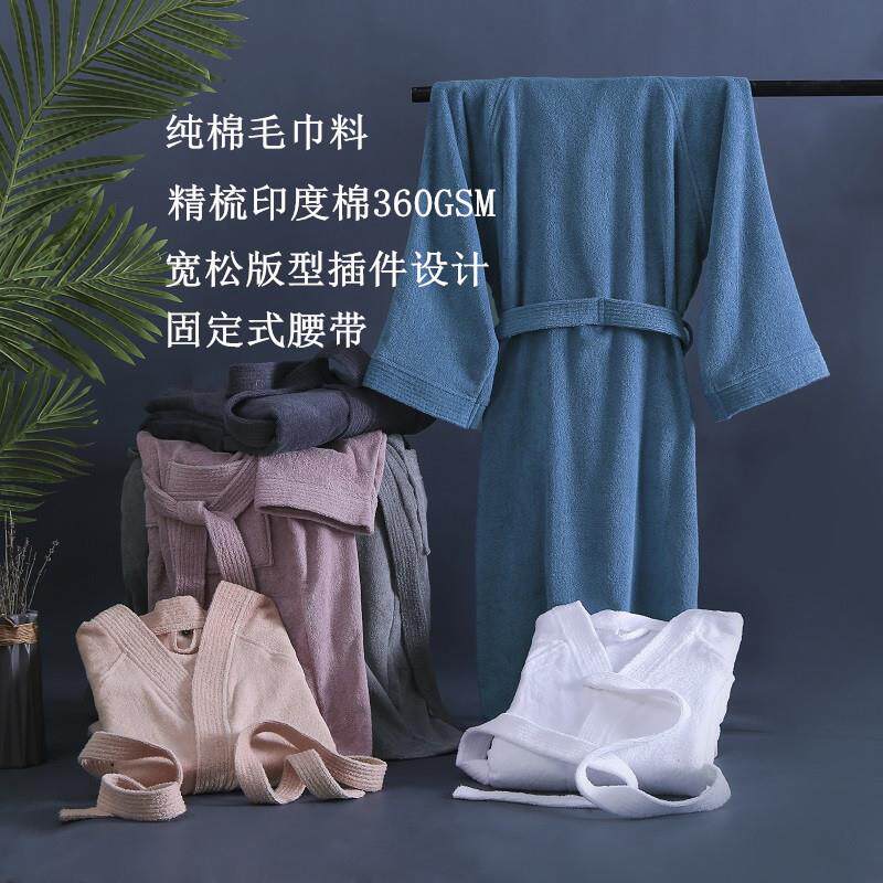 纯棉浴袍衣毛巾料式情侣睡衣全棉加女厚酒店吸插肩多针水浴日男士