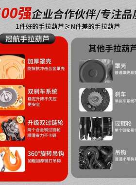 芦日式手拉葫G型重工业倒链1吨2T起t5t10吨出口款【6米m三角吊葫
