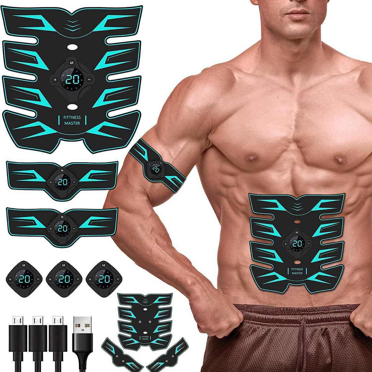 安美尔智能健身仪EMS腹肌贴懒人健腹器八腹肌贴,运动/瑜伽/健身/球迷用品,俯卧撑架,淘宝优惠券,粉丝福利购,淘宝优惠卷