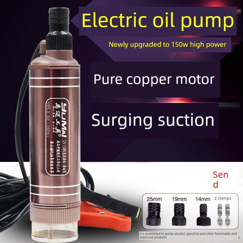 新款大功率电动抽油泵抽水泵12V24V220V抽酒泵家用小型自吸潜水泵