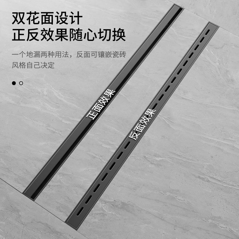 加厚不锈钢地漏美式长条极窄线型大排量卫生间防臭长地漏工厂