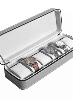 正品梦冉3位圆筒手表盒手表收纳盒首纳手饰镯随身包皮戒指收盒PU