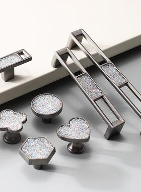 轻奢儿童衣柜拉手现代简约高灰色档橱柜子门把手抽屉创意圆形单孔