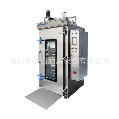 湖南蒸房隧道式蒸柜带推车厂家供应PLC系统控制全自动电加热