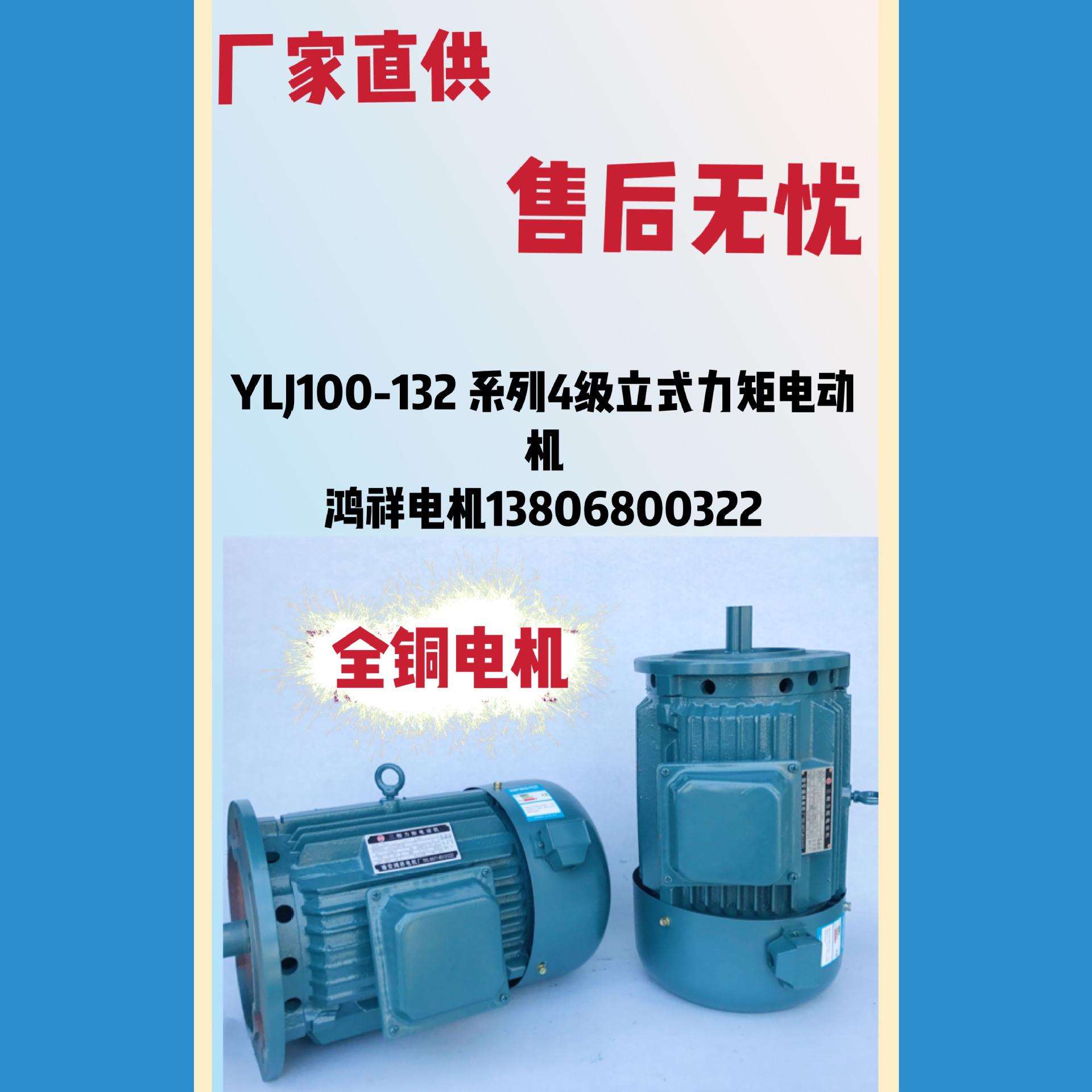 浙江瑞安鸿祥力矩电机YLJ100-132系列4级立式三相电动机