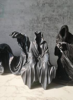 装饰品摆件新款恐怖哥特朋克摇滚树脂黑袍死神北欧式惊悚诡秘鬼屋