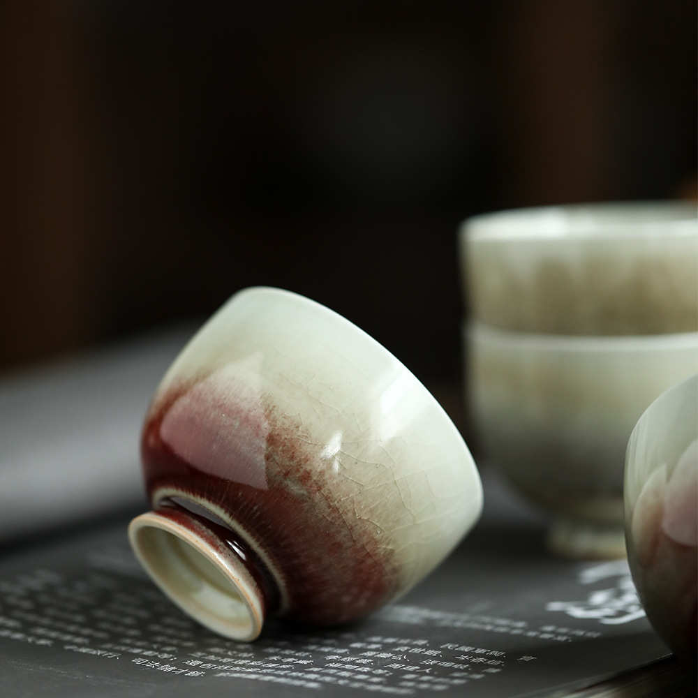 琉璃苏打烧窑变茶杯纯手工主人杯闻香杯复古陶瓷杯品茗杯茶具单杯