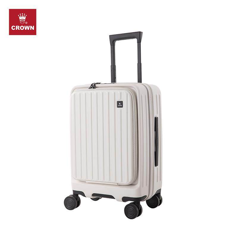 高档COWN/皇冠前开 盖拉炼 2炼 行李女20寸拉箱轻便大容量旅行箱