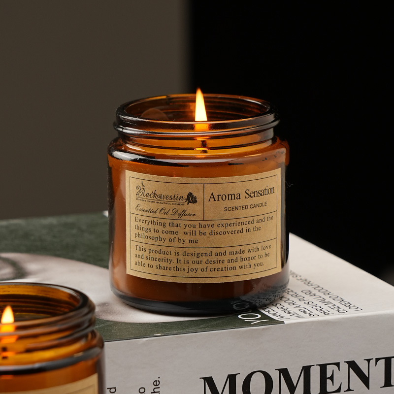 伴手礼小众香薰香薰蜡烛茶色蜡片