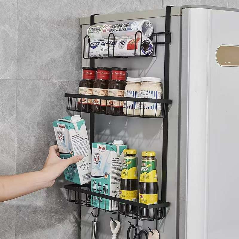 冰箱置物架侧面收纳挂架厨房用品家用大全多功能磁吸挂架子不锈钢