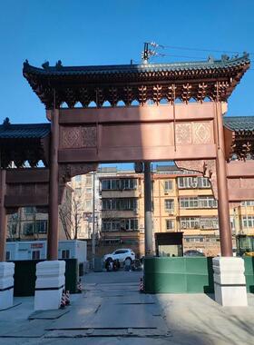 古铜铜牌坊新中式金属门头不锈钢铸铜牌坊牌楼