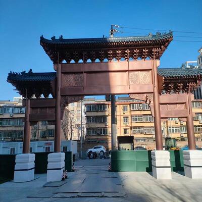 古铜铜牌坊新中式金属门头不锈钢铸铜牌坊牌楼