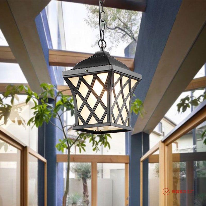 欧式户外吊灯防水阳台灯美式田园庭院露台过道凉亭葡萄架灯具led