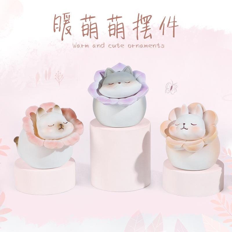 暖萌节桌夜萌可爱少女心树脂工艺品创意家居面装饰摆件小W1151灯