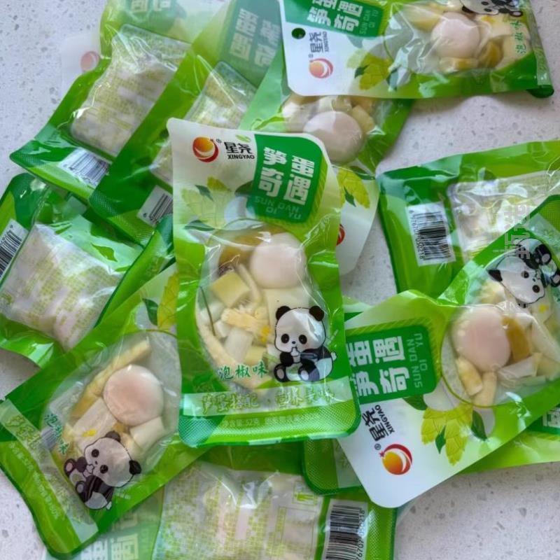 新货脆笋泡椒鹌鹑蛋网红竹笋即食山椒星尧小笋酸辣蛋零食休闲笋蛋