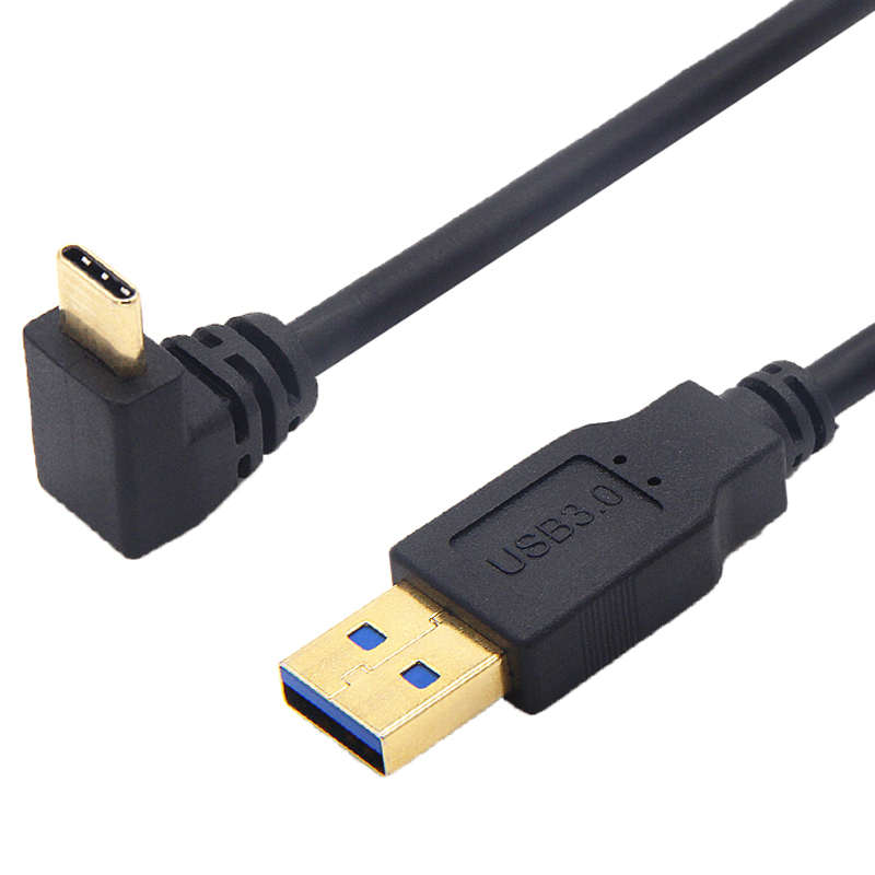 鑫鸣轩电子镀金头USB3.0转弯头type-c快充高速数据传输线5GBS安卓