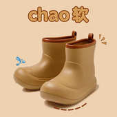 34码 网红摩卡色日式 靴子2024新款 防水防滑可爱小码 女短筒 雨靴春季