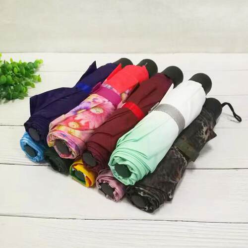 Couple's Colorful Short Handle Umbrella, 3-Fold Umbrella, Po