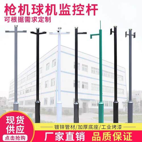 不锈钢监控立杆2/3/3.5/4/5/6米小区道路室外摄像机立柱支架杆子