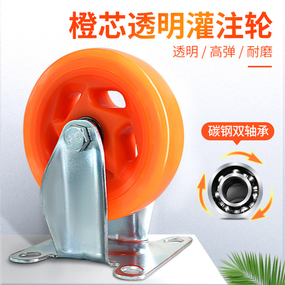 黄色手推车拉货拖车平板车折叠家用加厚四轮便携静音搬运车小推车