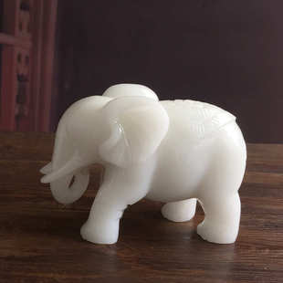 厂价直销 阿富汗白玉大象摆件 送礼自用家居客厅送礼摆饰