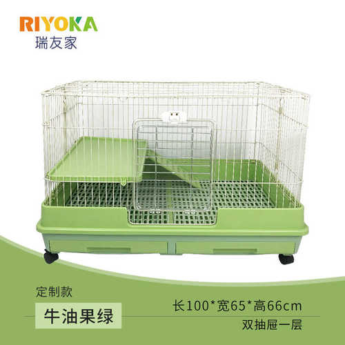 兔喷riyoka豚鼠兔笼子抽屉别墅自动家友尿防大瑞笼豪华粪大清笼