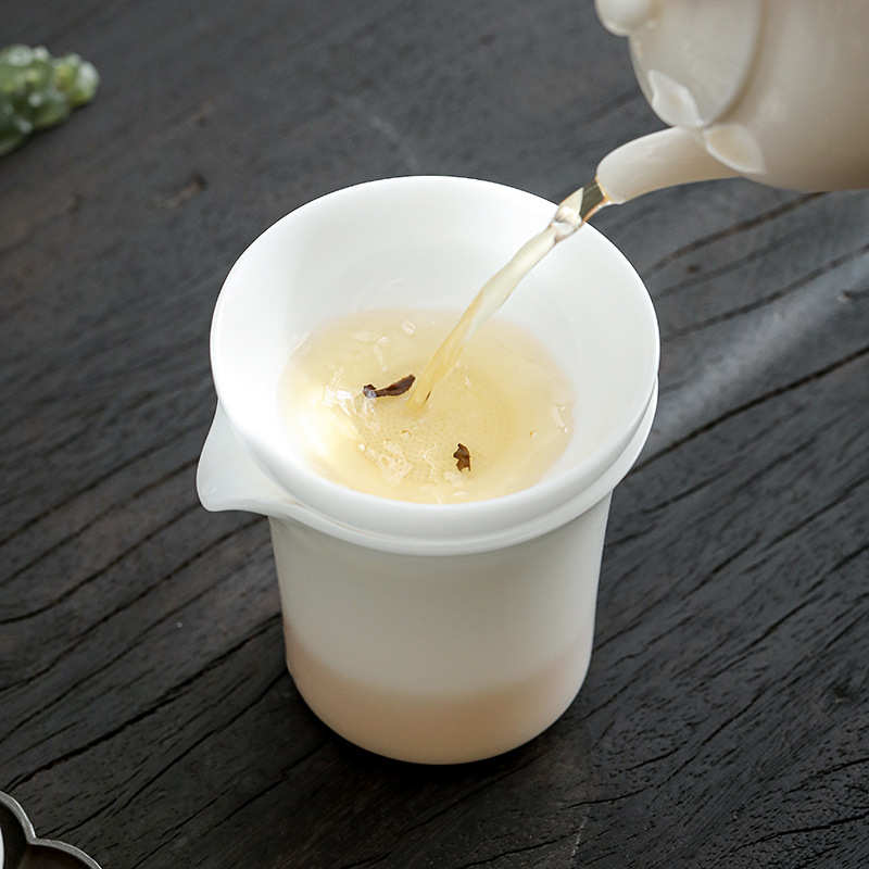 冰种玉瓷茶漏细孔设计全瓷过滤网陶瓷茶叶过滤器功夫茶具茶道配件