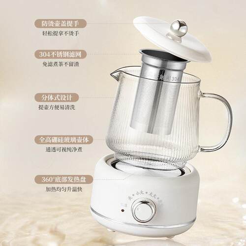 多功能养生杯分体花茶玻璃煮茶器带炉烧水壶高级小家电活动小礼物