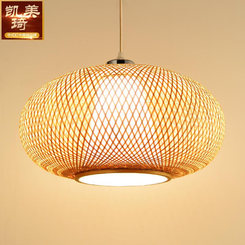 现代简约创意餐厅吊灯东南亚竹编灯田园茶楼阳台灯北欧日式灯具