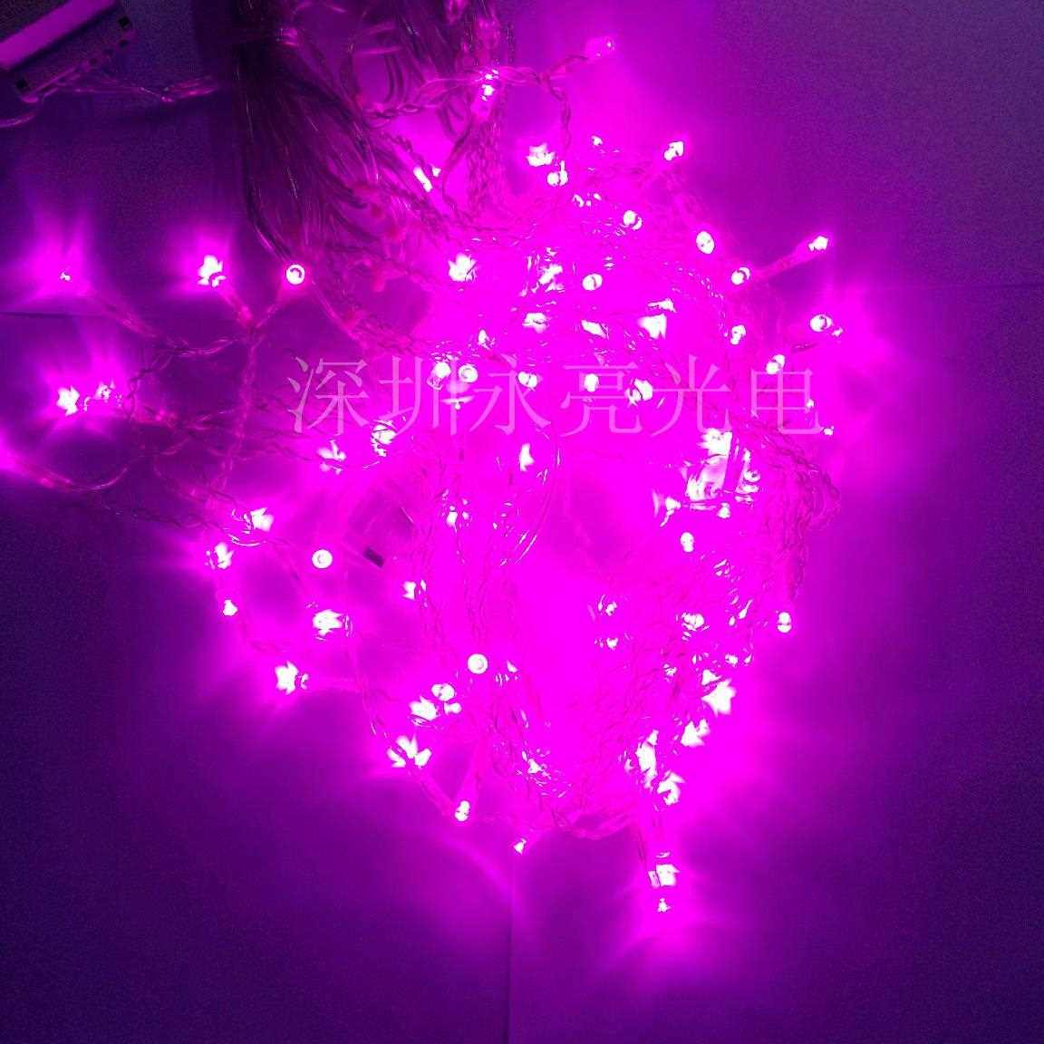 新款直销4米96LED粉色冰条灯 窗帘流水灯 下垂彩灯节日灯串 橱窗