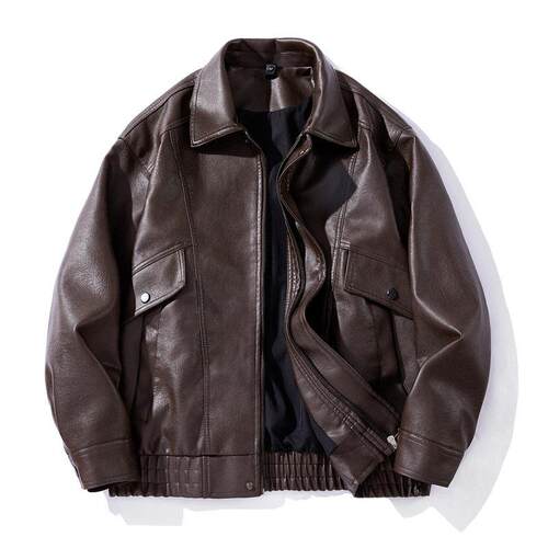 BIGWIG men's autumn and winter casual faux leather bomber