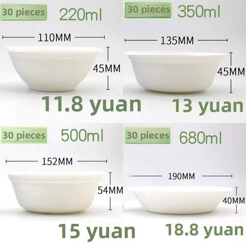新款 dispble paper bowls circular thickened dishes set of