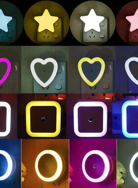 LED Night Light Mini Cute Wall Plug-in Auto Sensor Bedside L