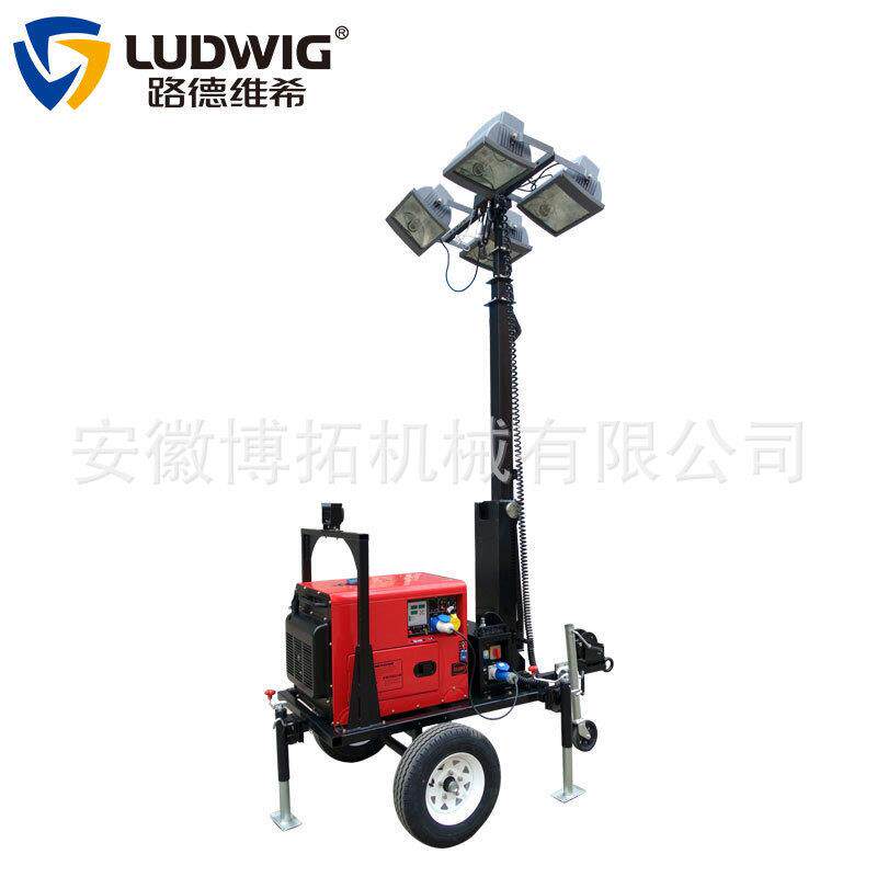 小型拖车款移动照明车灯塔户外施工柴油发电机应急灯GLT1400T4