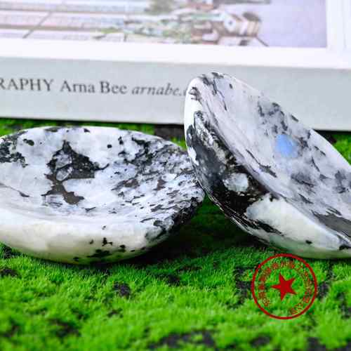 天然水晶原石彩虹月光石碗居家办公桌面摆件水晶消磁装饰布景