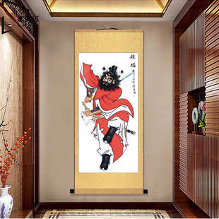 客厅风水迎福钟馗画像赐福画卷轴挂画钟馗引福画像卷轴装饰画