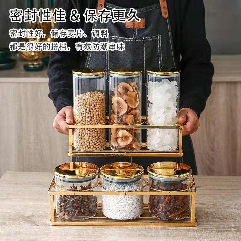 厨房密封罐食级674玻璃罐瓶子带盖五谷杂粮陈皮物罐收纳储盒品糖