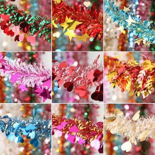 开学节日51商场教室拉花装饰品彩条马卡龙毛条彩带加密求婚礼布置