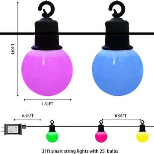新款 饰S14球泡灯 多彩灯串户外露营G40球泡灯串智能生态庭院装