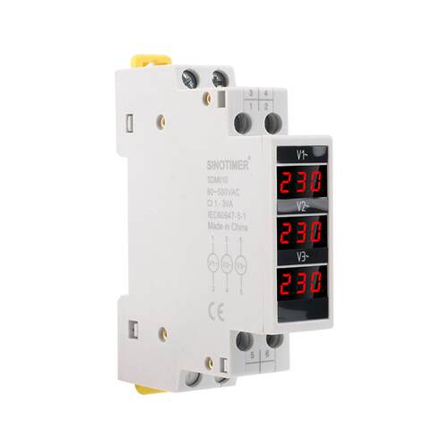 SDM010 模数化导轨式交流三相数显电压表电子电工仪表 AC80-500V