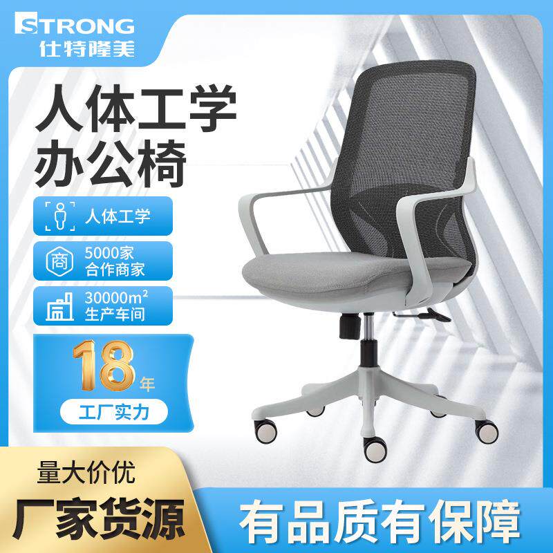隆美家具办公转椅职员会议椅办公室舒适久坐电脑椅家用网椅升降椅