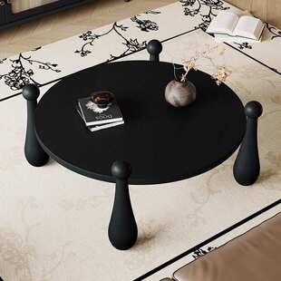 复古全实木茶几客厅家用小户型桌子侘寂风民宿公寓阳台咖啡桌圆形