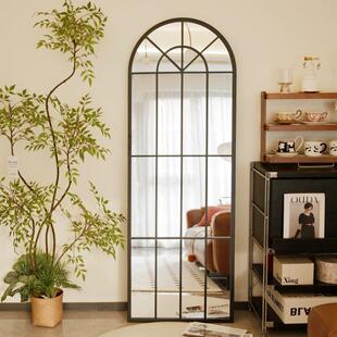 法式 饰镜玄关挂墙客饭厅镜假窗户落地全身镜全身镜 覆古铁艺壁挂装